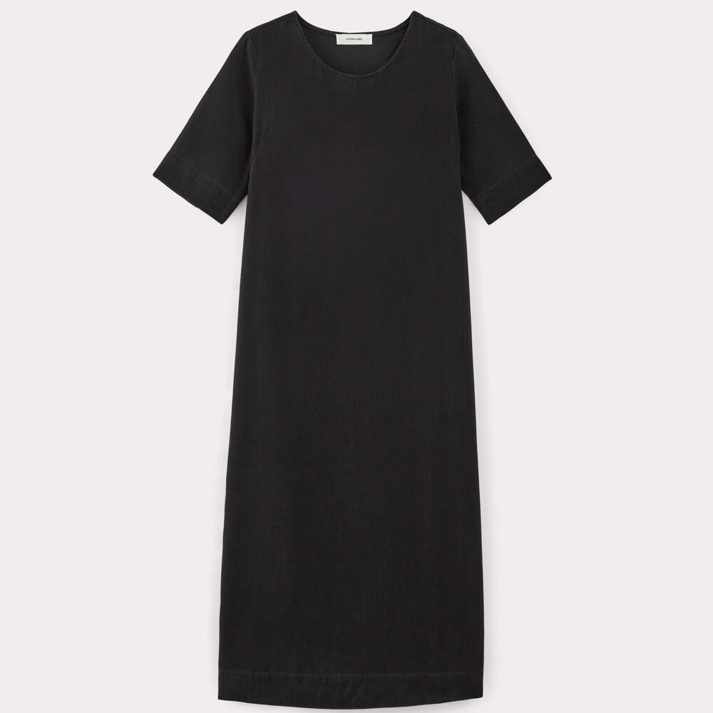 Everlane Women's Relaxed T-Shirt Dress in Buttersoft in Black, Size Medium